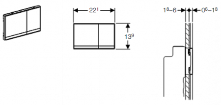 Смывная клавиша Geberit Sigma60, двойной смыв, декоративный комплект: глянцевый хром 115.796.GH.1